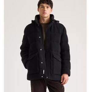 New Quince Men’s Mongolian Cashmere Puffer Jacket Coat Large Black $500 3279